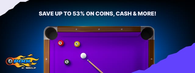 Визуальное сравнение вариантов пополнения 8 Ball Pool, включая покупку внутри приложения, веб-магазин и Codashop