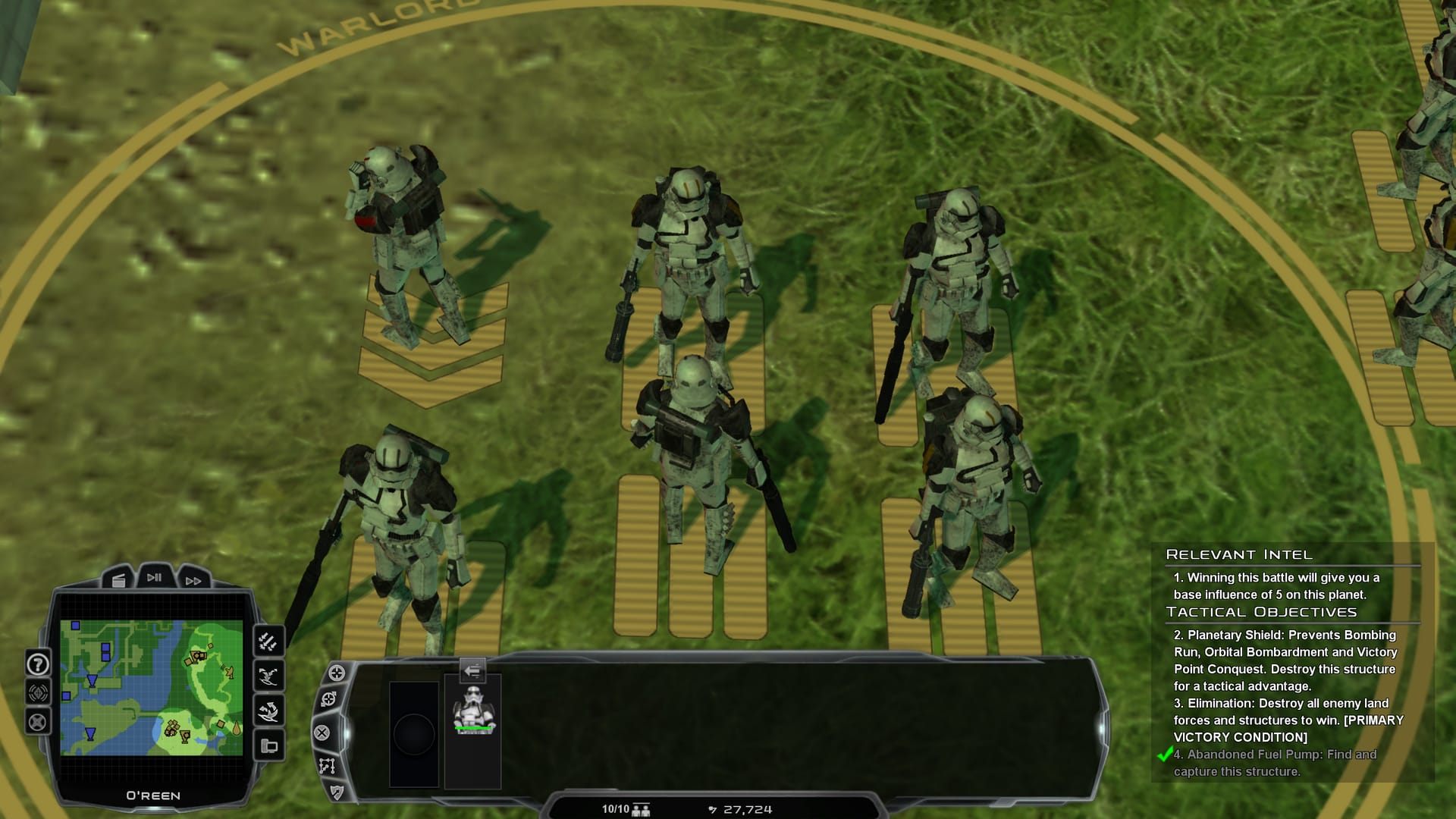 In-game IMO combat screenshot showing a meta team formation with frontline and damage roles