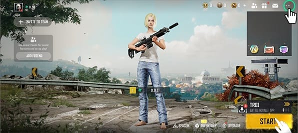 Snímek obrazovky ukazující, jak najít Account ID v nastavení PUBG: New State