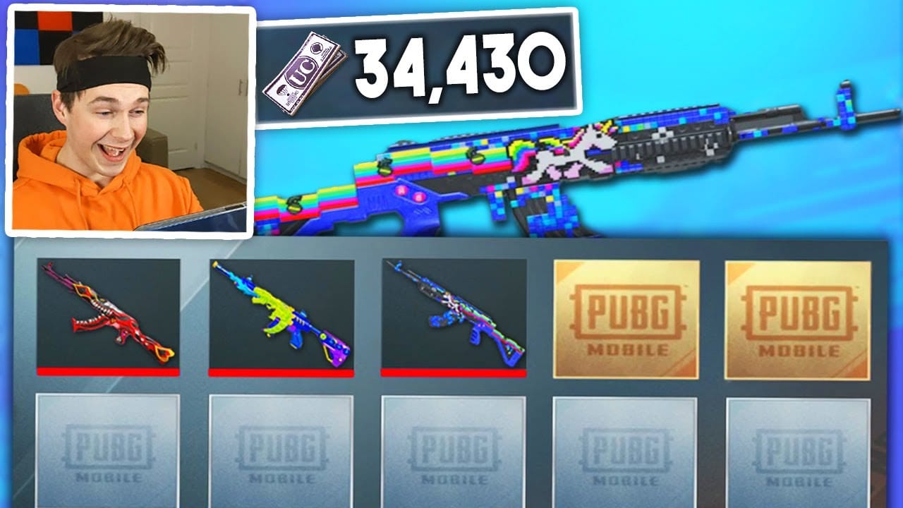 PUBG Mobile UC weapon comparison image showing current meta weapons across tier list categories