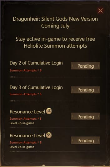 Dragonheir: Silent Gods Dragon Crystals support form for pending top up orders with order ID and UID fields