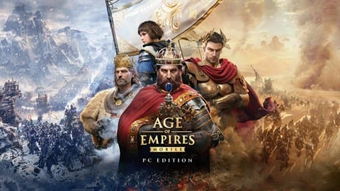 Comparison visual for Age of Empires Mobile showing Apple billing, Google Play billing, and web top-up troubleshooting paths