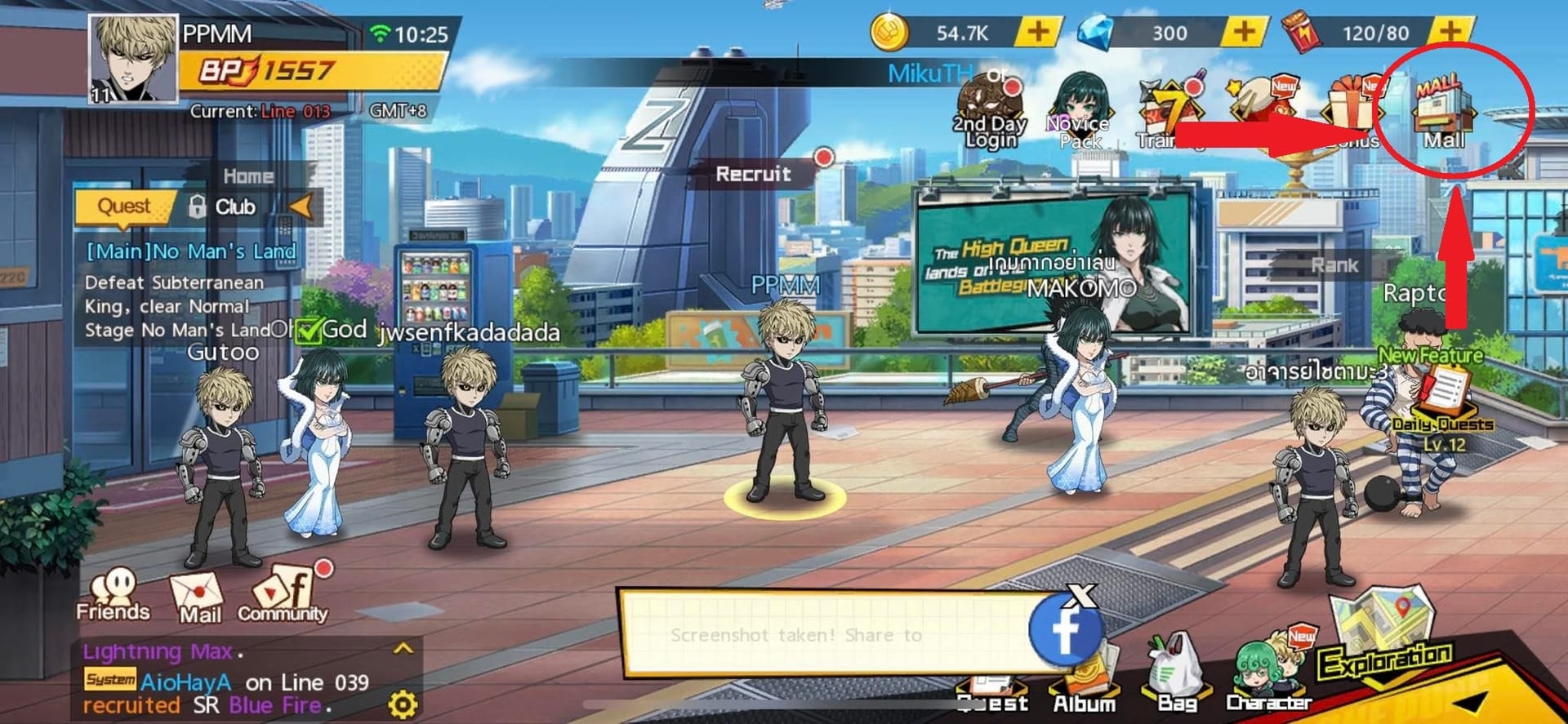 One Punch Man: The Strongest in-game recharge interface showing where to find UID and SID for safe top-up verification.