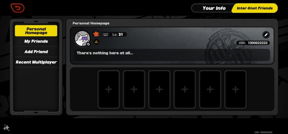 Zenless Zone Zero account screen or support-related screenshot showing UID and order information needed for top-up issue reports