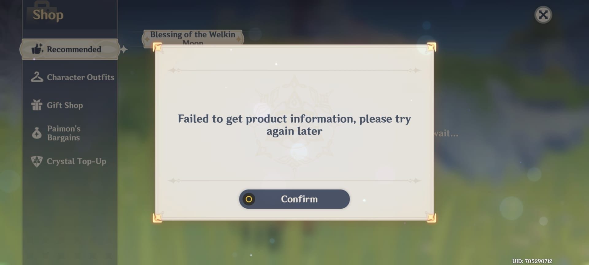 Genshin Impact top-up troubleshooting visual showing payment failure or delayed order status