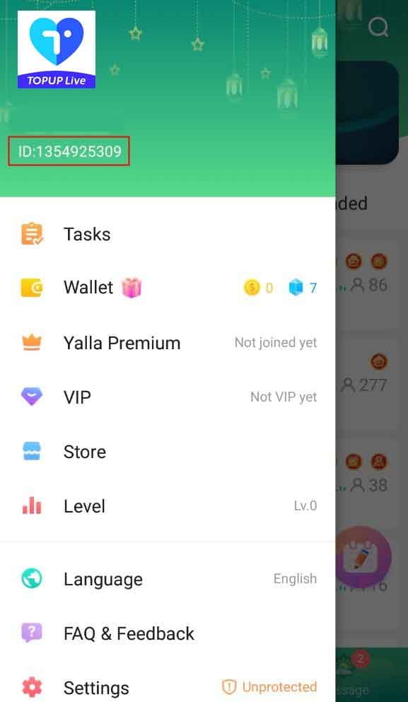 Yalla Live top up order status screen showing pending, processing, and completed states