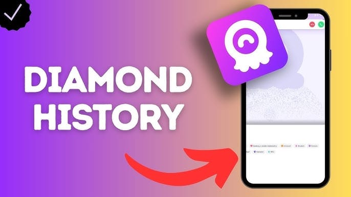 Chamet Diamond interface showing Diamond history or reward claim records in the profile menu