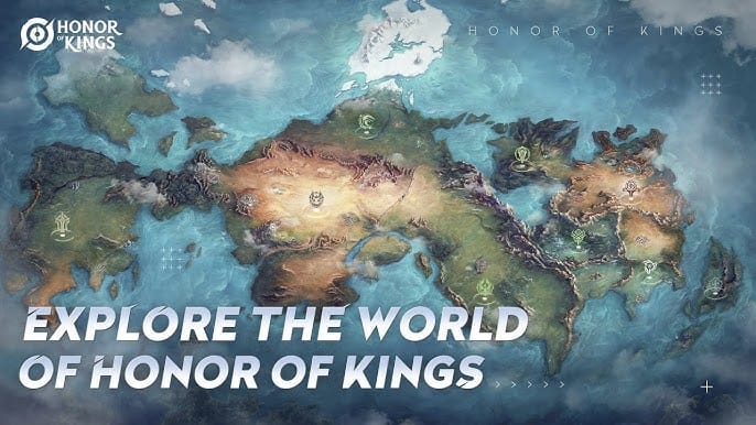 Honor of Kings map screenshot showing major neutral objectives such as dragon and tyrant for ranked macro play