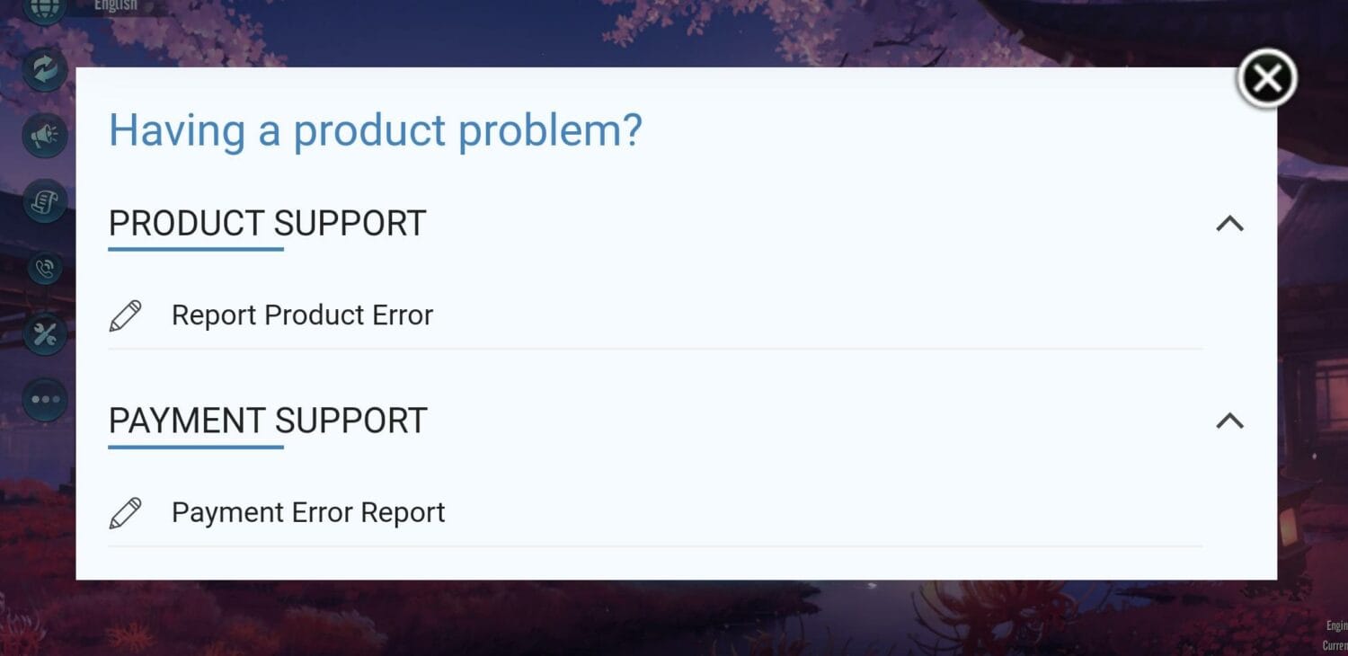Ghost Story: Love Destiny Jade support or payment error screen for checking delayed or missing top-up orders