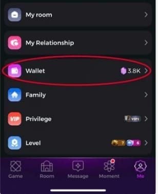 Yaahlan account screen showing where to find the user ID before diamond recharge