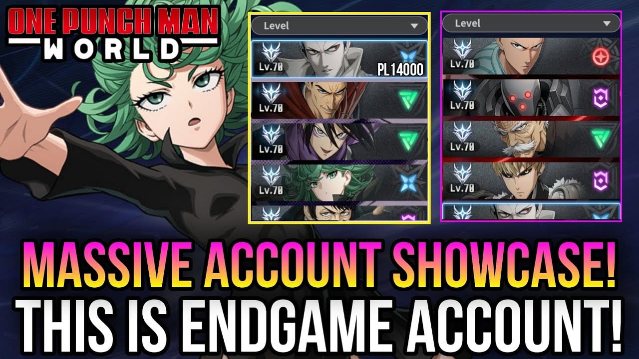 Guide-style visual for One Punch Man: The Strongest showing account verification steps including UID, SID, account binding, Mail, and Mall checks before opening a support ticket.