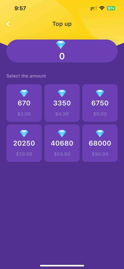 Party Star payment status example showing pending or processing payment instead of completed recharge settlement