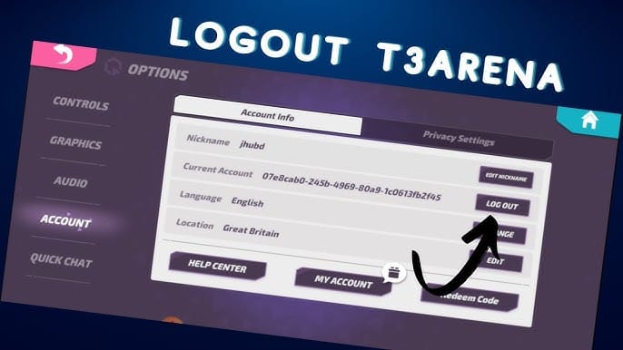 T3 Arena account or settings screen illustrating account verification before making a top-up purchase.