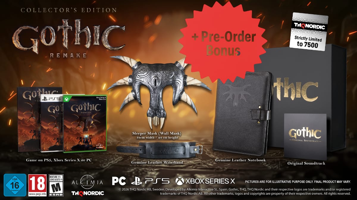 Fyzické předměty a přebal Gothic 1 Remake Collector's Edition