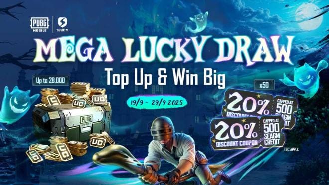 Comparison of PUBG Mobile UC single pull and 10-pull options in a lucky draw menu