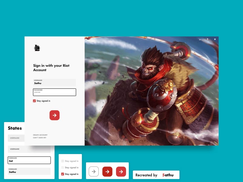 Comparison of League of Legends Riot account login on client and web checkout to show account identity across devices