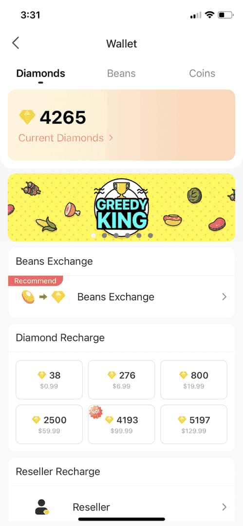 Comparison chart of Bigo Live Diamonds web recharge versus in-app pricing and total cost factors