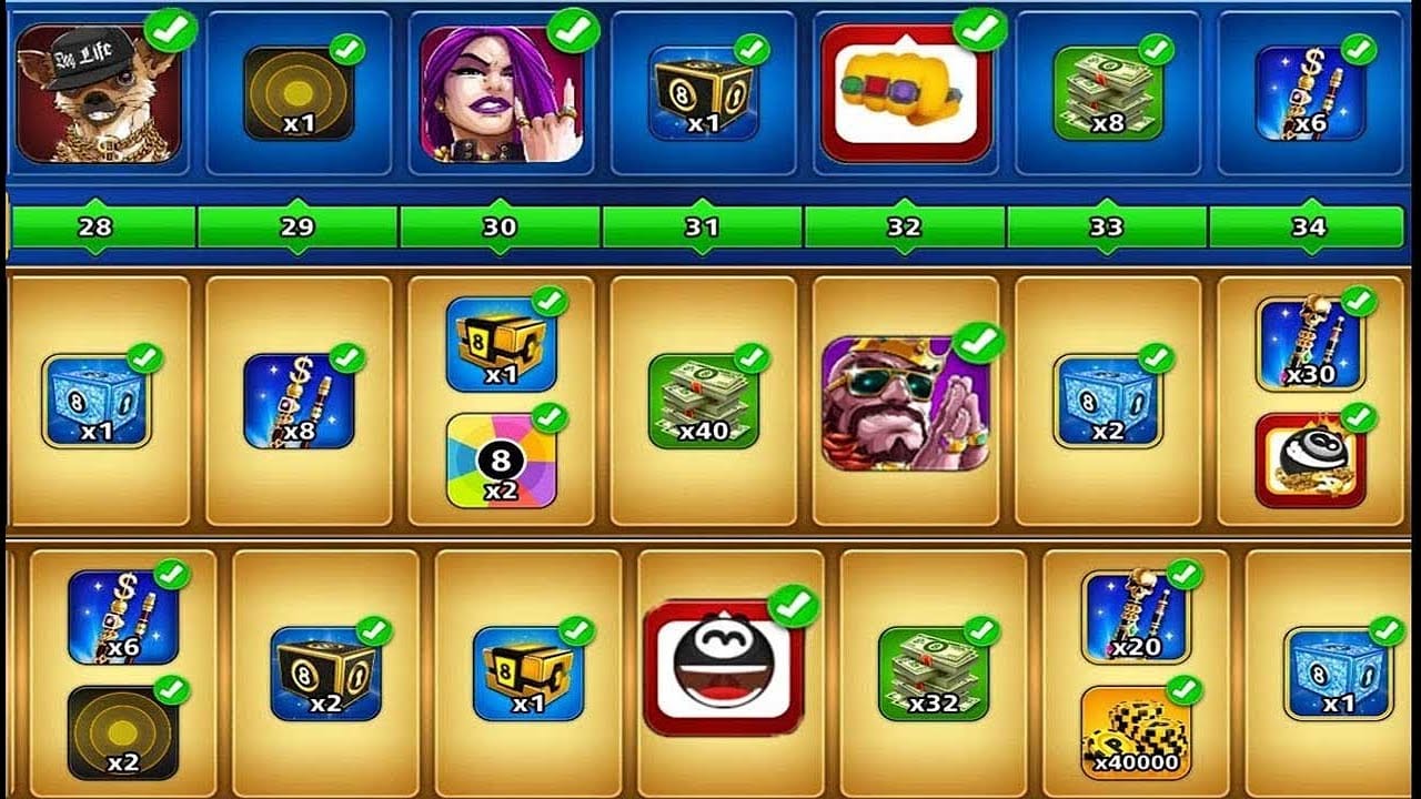 8 Ball Pool 코인 팩과 풀 패스의 즉시 지급형과 누적 보상형 차이를 비교한 이미지