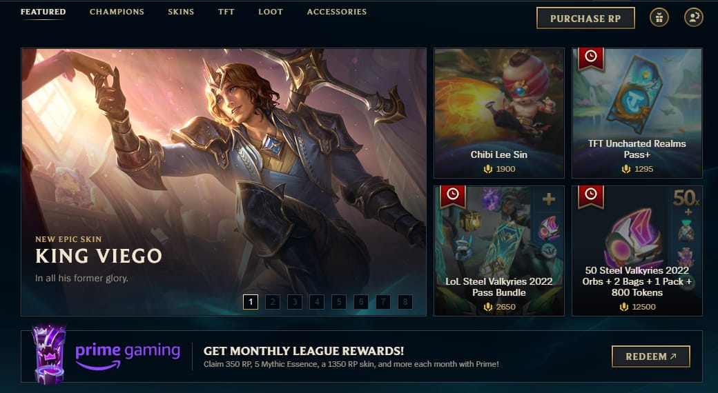 Comparison image of League of Legends client store and Riot web login flow for safer RP purchase verification after switching devices