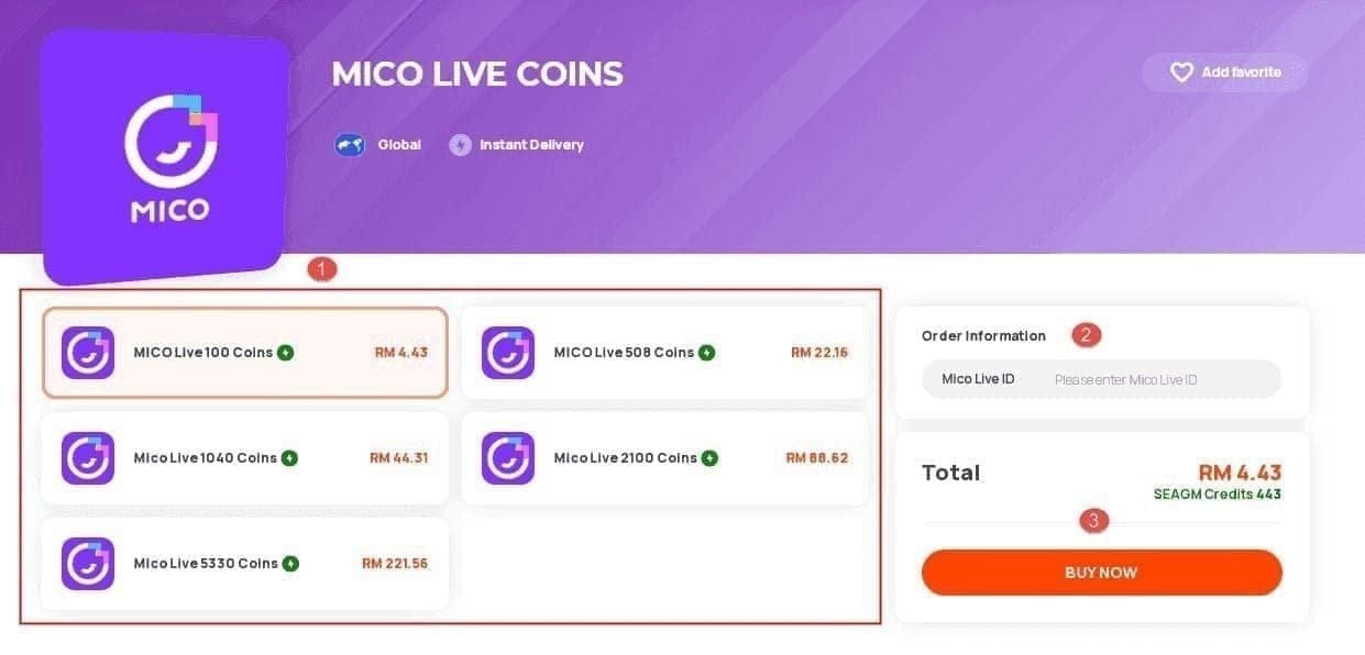 Mico payment or order history screen used to check top-up status and support evidence