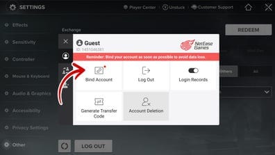 Guide image for Destiny: Rising showing account UID, server, or region details to verify before topping up from abroad