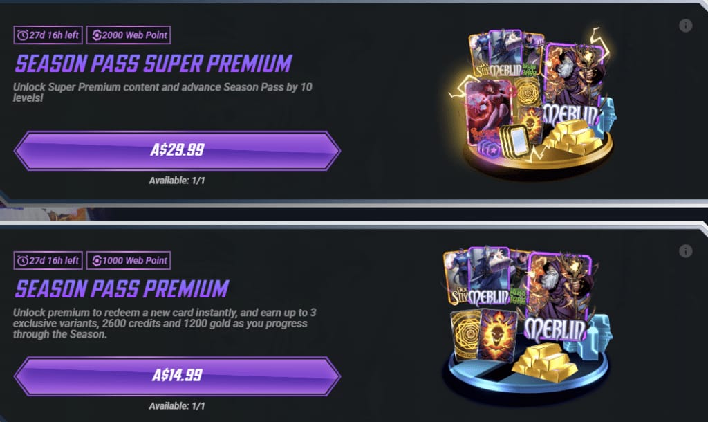 Comparison image of Marvel Snap purchase channels including Apple App Store, Google Play, and official web shop billing