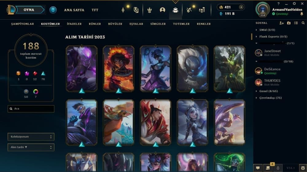League of Legends account profile and client view showing where to verify Riot ID tagline and server region before RP purchase