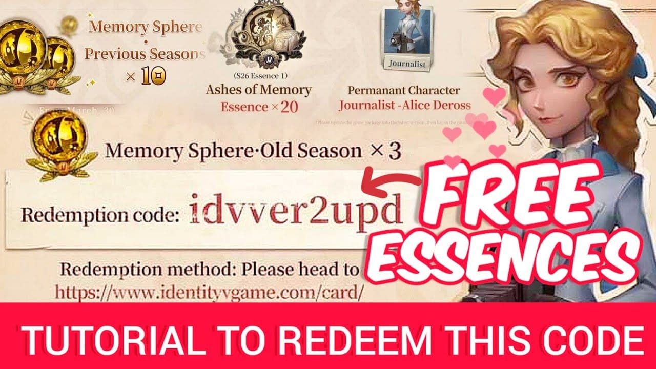 Identity V gift code redemption page for redeeming a top up or gift card