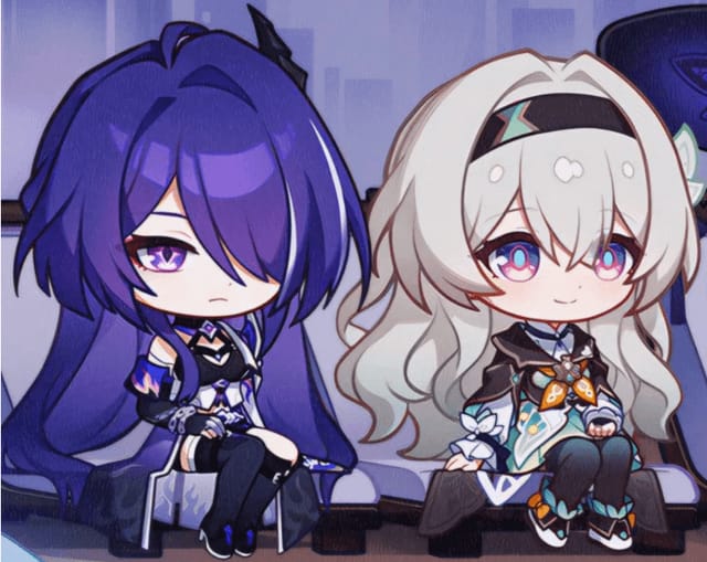 Honkai Star Rail character image featuring Acheron and Firefly as examples of older units that remain relevant or returned to the meta.
